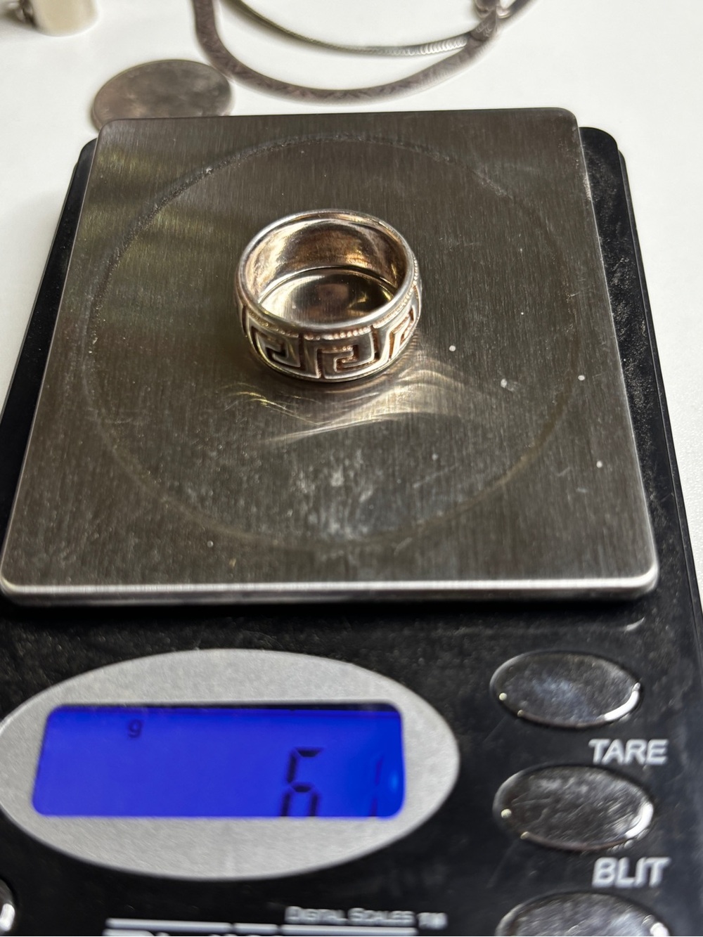 Milor Italy 925 Sterling Silver Greek Key Wide Band Ring Size 8 – 6.1g - Picture 7 of 7